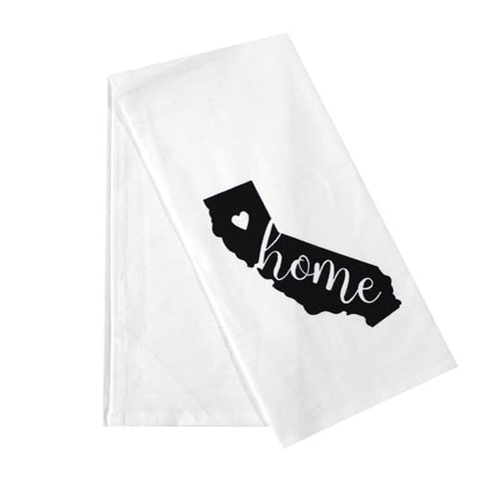 2 Pcs, 100% Cotton California State Flour Sack Printed Kitchen Towels with Sentiments Home. Size: 20" X 28". Inspired by The State WE Call Home.