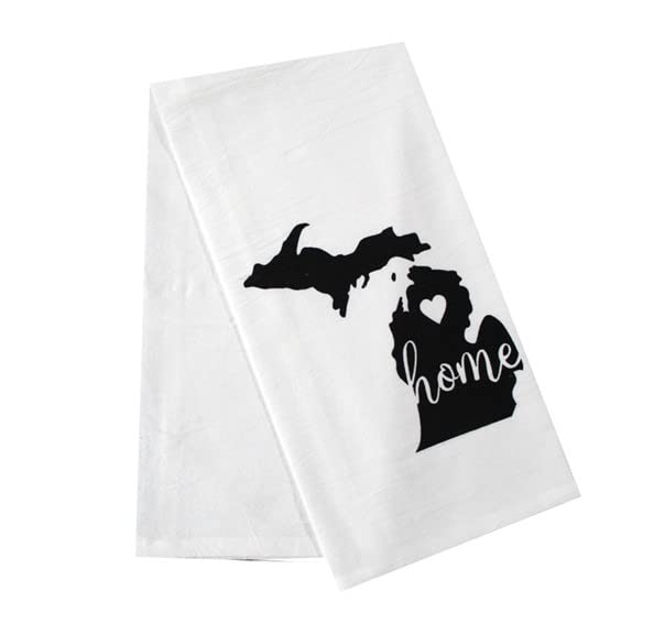 2 Pcs, 100% Cotton Michigan State Flour Sack Printed Kitchen Towels with Sentiments Home. Size: 20" X 28". Inspired by The State WE Call Home.