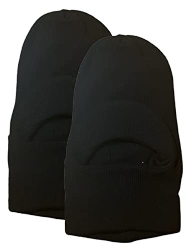 2 Pack, 1 Hole Balaclava Beanie Heavy Duty Full Face Mask with Visor Winter Hat for Men and Women - One Size Fits Most.