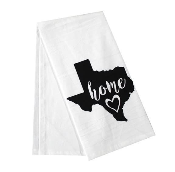 2 Pcs, 100% Cotton Texas State Flour Sack Printed Kitchen Towels with Sentiments Home. Size: 20" X 28". Inspired by The State WE Call Home.