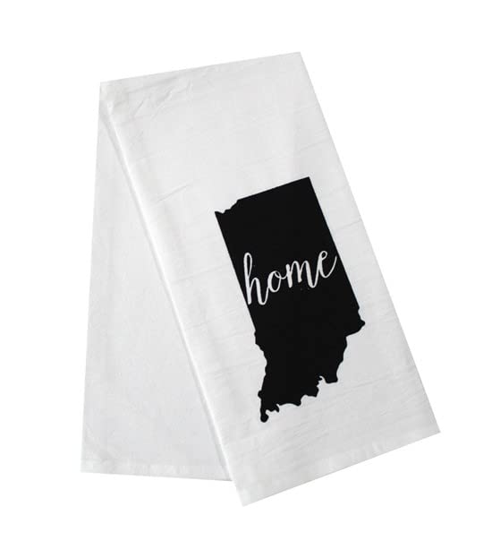 2 Pcs, 100% Cotton Indiana State Flour Sack Printed Kitchen Towels with Sentiments Home. Size: 20" X 28". Inspired by The State WE Call Home.