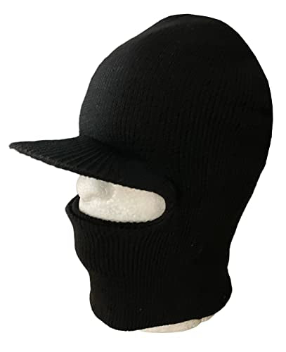 2 Pack, 1 Hole Balaclava Beanie Heavy Duty Full Face Mask with Visor Winter Hat for Men and Women - One Size Fits Most.