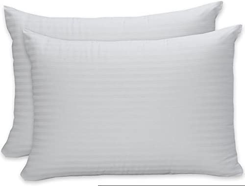 2 Pack, 100% Cotton 400 Thread Count Pillow Protector Zippered Pillow Encasement.