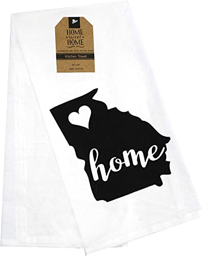 2 Pcs, 100% Cotton Georgia State Flour Sack Printed Kitchen Towels with Sentiments Home. Size: 20" X 28". Inspired by The State WE Call Home.