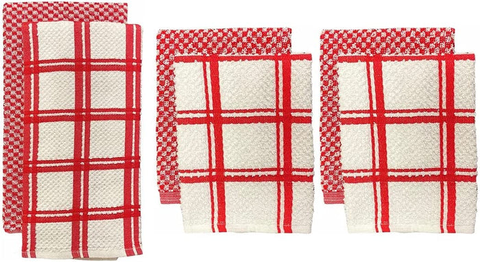 Set of 6, 100% Ring-Spun Cotton - Window Panel Terry 2 - Kitchen Towel Size 16 x