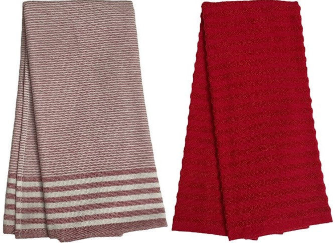 Set of 4, 100% Ring-Spun Cotton - Fouta Single Stripes Oversized Kitchen Towel.with Hanging Loop Ultra Absorbent, Kitchen Towel, Size: 16” x 28”.