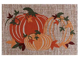 Set of 4, Pumpkin with Leaves Autumn Fall Thanksgiving Harvest Tapestry Placemats Kitchen Dining Table Easy to Clean, Machine Washable Size: 13” x 19”.