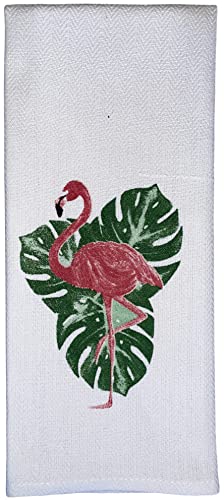 100% Cotton Flamingo Nautical Coastal Design Flour Sack Kitchen Towel Soft and A