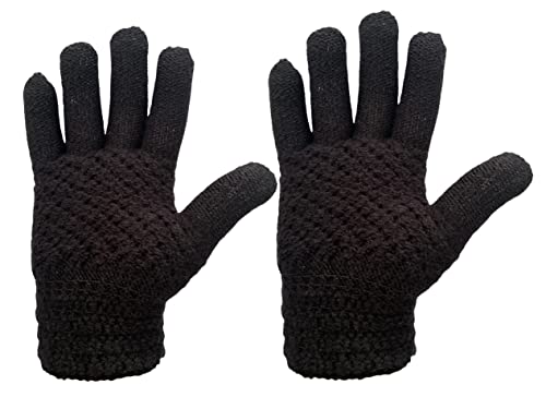 Ladies Thermal Knitted Cold Winter Gloves Locks the heat in warmth Yarn 3.2 TOG