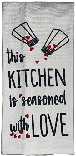 2 Pcs, 100% Cotton Over Sized Funny Quote Kitchen Towels This Kitchen is Seasone