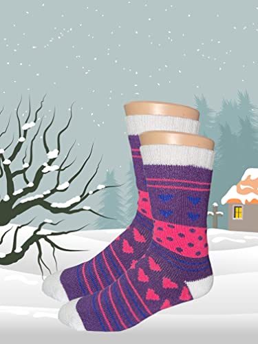 3 Pack Women's Heated Sox Socks Thick Thermal Socks Keeps Feet Warmer Longer 2.3 TOG heat rating Size: 9-11