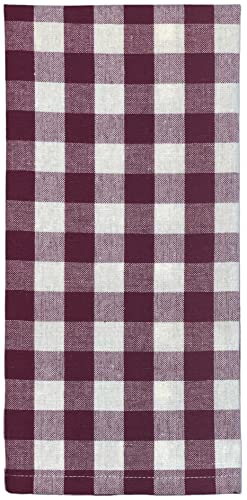 Set of 2, Turkey Football and Pumpkin Pie - Harvest Flour Sack Kitchen Towels with Gingham Check Kitchen Towels Size : 15" x 25".