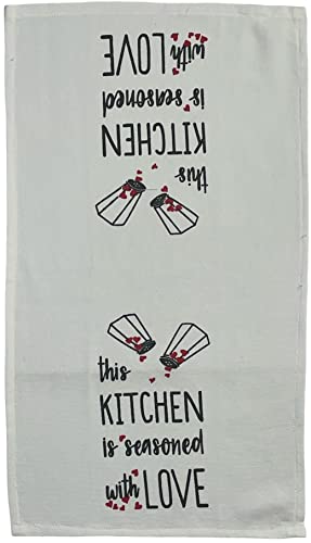 2 Pcs, 100% Cotton Over Sized Funny Quote Kitchen Towels This Kitchen is Seasone