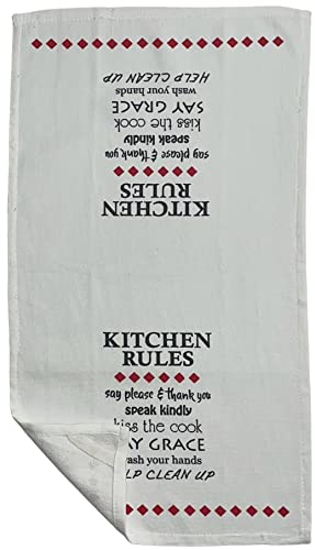 2 Pcs, 100% Cotton Over Sized Funny Kitchen Rules- say please & thank you speak