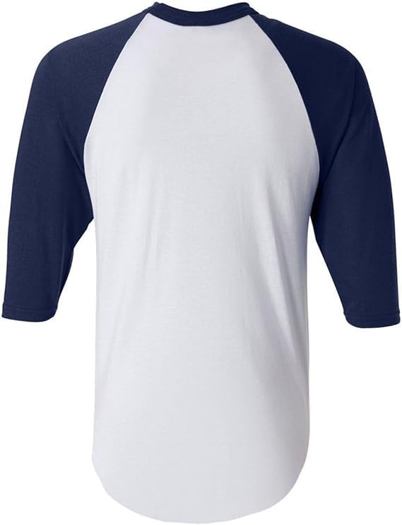 Men's Regular fit Two Tone 100% Ring-Spun Combed Cotton Raglan ¾ Sleeve Baseball T-Shirt.