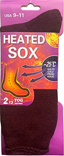 4 Pair, Women Heated Sox Socks Thick Insulated Extreme Boot Winter Thermal Socks Keeps Feet Warmer Longer 2.13 TOG heat rating -25 c Size: 9-11.