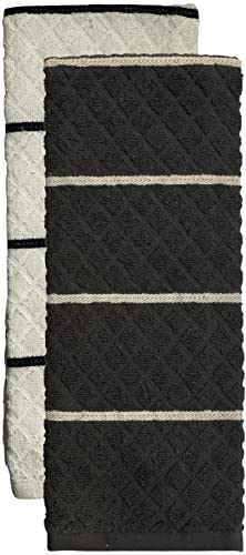 Set of 4, 100% Cotton Diamond Pattern Jacquard Kitchen Towels, Dish Towels, Tea