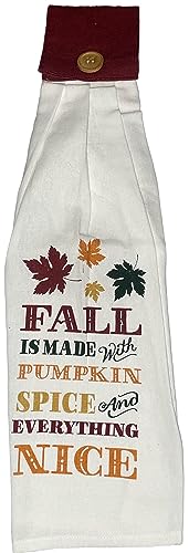 Set of 4, 100% Cotton Halloween/Fall Tie Kitchen Towels Happy Thanksgiving, Pumpking Spice, Pumpkins Fall, Fall is Made with Pumpkin Spice Size: 16 x 18 x 3.5 Inch.