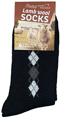 4 Pairs Thermal Faux Lambs Wool Crew Socks for Men Cold Weather Heavy and Warm Winter Socks Size: 10-13.