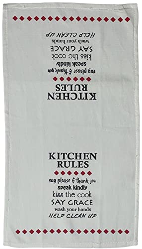 2 Pcs, 100% Cotton Over Sized Funny Kitchen Rules- say please & thank you speak