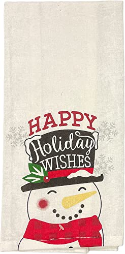 Set of 4, Christmas Holiday Print 100% Cotton Kitchen Towel / Tea Towel Size: 15” x 25".