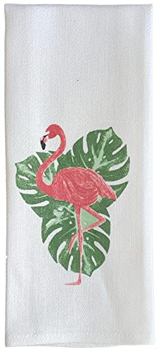 100% Cotton Flamingo Nautical Coastal Design Flour Sack Kitchen Towel Soft and A