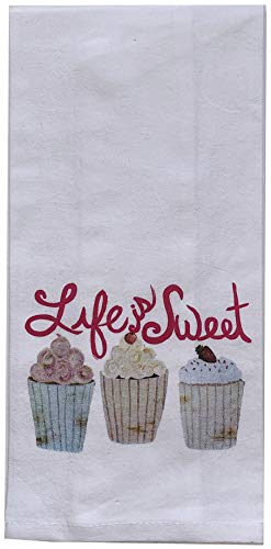 Set of 5, 100% Cotton Spring / Summer Design Funny Cute Saying Flour Sack Kitchen Towels / Dish Towels Size: 16 X 28 Inch.