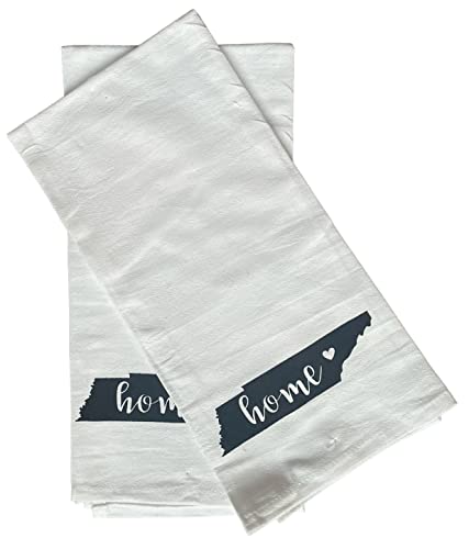 2 Pcs, 100% Cotton Tennessee State Flour Sack Printed Kitchen Towels with Sentiments Home. Size: 20" X 28". Inspired by The State WE Call Home.