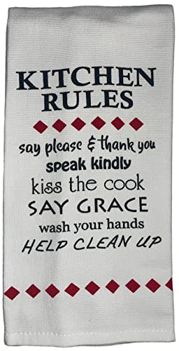 2 Pcs, 100% Cotton Over Sized Funny Kitchen Rules- say please & thank you speak