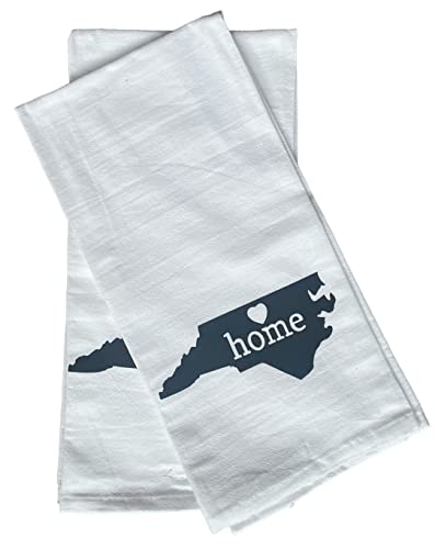 2 Pcs, 100% Cotton North Carolina State Flour Sack Printed Kitchen Towels with Sentiments Home. Size: 20" X 28". Inspired by The State WE Call Home.