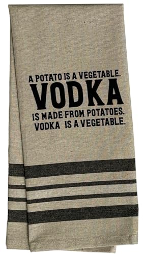 Set of 2 A Potato is A Vegetable. Vodka is Made from Potatoes. Vodka is Vegetable. Funny Flour Sack Kitchen Towels for Wedding, Baby Shower, Home Decor, Housewarming Size: 16 X 28 Inch.