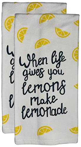 2 Pcs, 100% Cotton Over Sized Funny Quote When Life Gives You Lemons Make Lemona