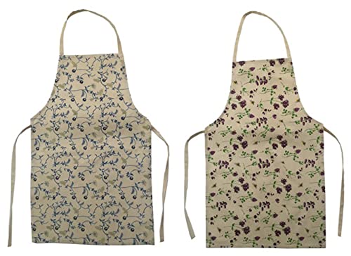 Set of 2, 100% Cotton Kitchen Apron, Machine Washable Size: 19” x 30”.