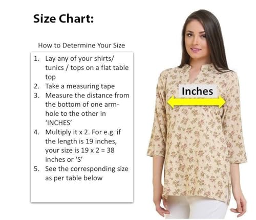 Tunic for Women Printed Short Crape Kurti Kurta Round Neck 3/4 Sleeves Tunic Top.