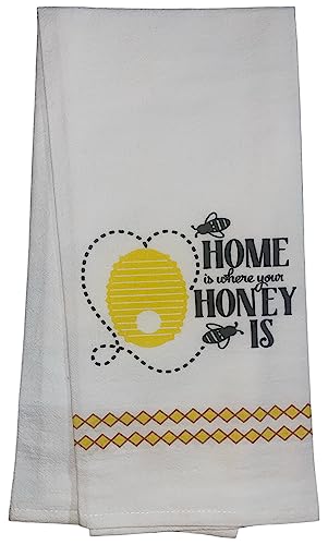 Set of 5, Flour Sack Saying Kitchen Towels Every Day is Wines Day! I’m Here for The Cupcakes, Home is Where Your Honey is, for Housewarming, Wedding, Baby Shower, Size: 16 X 28 Inch.