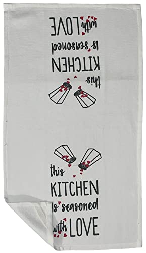 2 Pcs, 100% Cotton Over Sized Funny Quote Kitchen Towels This Kitchen is Seasone