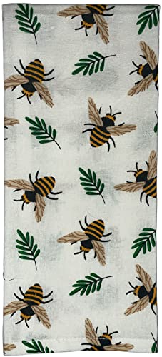 Set of 4, 100% Cotton Bee Design Kitchen Towel Set, Include 2 Kitchen Towels, 1