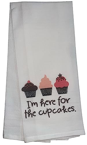 Set of 5, Flour Sack Saying Kitchen Towels Every Day is Wines Day! I’m Here for The Cupcakes, Home is Where Your Honey is, for Housewarming, Wedding, Baby Shower, Size: 16 X 28 Inch.