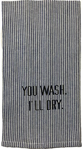 Set of 5, 100% Cotton Bistro Funny Quote Kitchen Towels If They Don't Have Chocolate in Heaven, I'm NOT Going, I'm not a Paper Towel, You Wash I'll Dry Size: 15 x 25 inch.