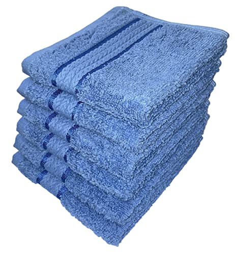 Washcloths 100% Ring Spun Cotton Zero Twist Wash Cloths for Body and Facewash Design to exfoliate Your Hands, Soft and Absorbent Machine Washable, 12 x 12 Inch.