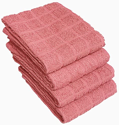 Set of 4, 100% Cotton Window Panel Terry Kitchen Towel - 4 Kitchen Towels Size: