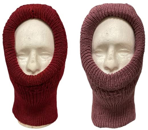 2 Pack, Knitted Full Face Cover Mask Balaclava Beanie Cap One Hole Winter Headwear for Men Cold Weather Protection.