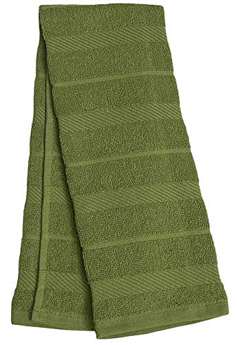 Set of 4, 100% Ring-Spun Cotton Diagonal Stripes Kitchen Towels, Dish Towels, Tea Towels, Reusable, Soft and Ultra Absorbent, Machine Washable Size: 16 x 28 inch.