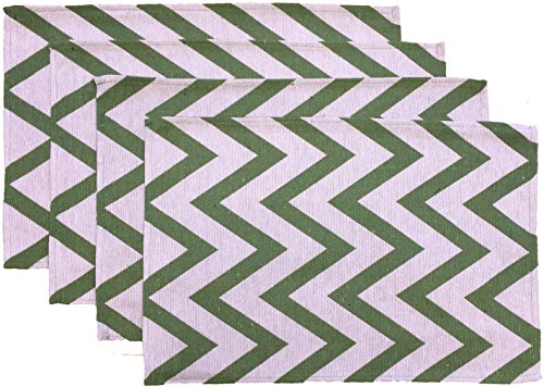 Set of 4, Chevron Design Tapestry placemats for Dining Table, Table mat for Dining Room Easy to Clean, Machine Washable Size: 13” x 19”.