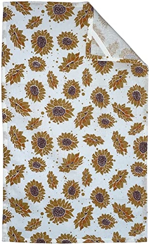 Set of 4, 100% Cotton, Sunflower Design Spring and Summer Kitchen Towel Set, Inc