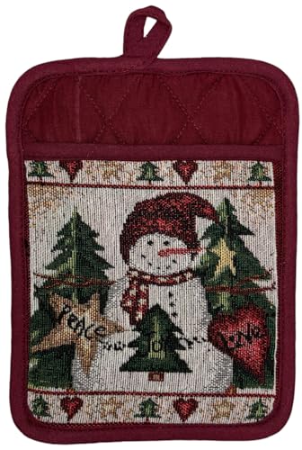 Set of 10, Christmas Tree, Snowman with Peace, Joy, Love Design Christmas/Holiday Season Kitchen Towel Set, 4 Placemats, 4 Kitchen Towels, Oven mitt, Pot Holder.