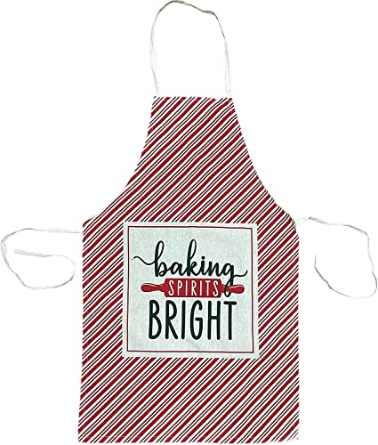 2 Pack, 100% Cotton Christmas Holiday Kitchen Apron with Sentiments baking spiri