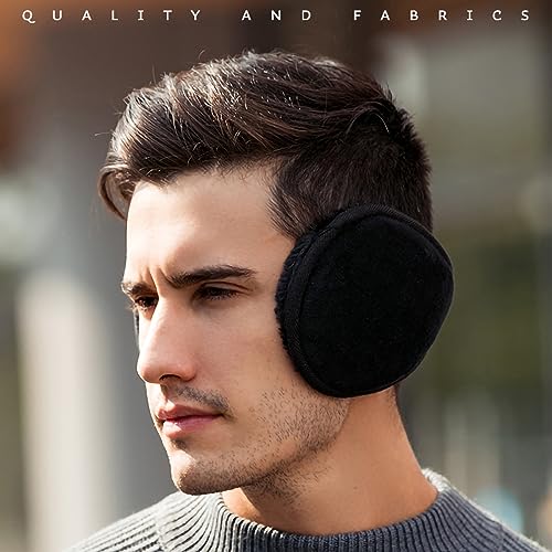 Pack of 2, Unisex Extra Warm Fleece Ear Warmer Outdoor Earmuffs for Winter Warm Accessory