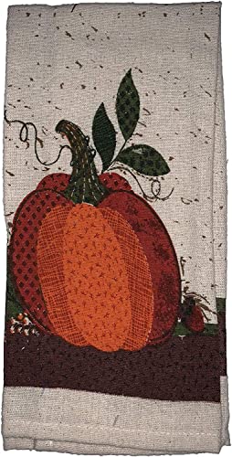 Set of 10, Pumpkin Fall Design Tapestry Kitchen Towel Set, Include 4 Placemats,