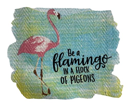 Flamingo Design 100% Cotton Funny Quote Flour Sack Soft and Absorbent Kitchen Towels / Hand Towels with Hanging Loop – Be a Flamingo in a Flock of Pigeons Size: 16 X 28 Inch.